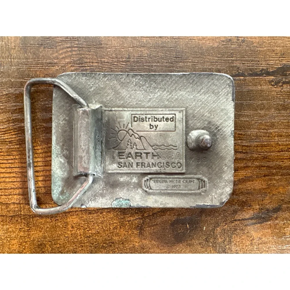 Vintage 1978 Indiana Metal Craft Sailboat Belt Buckle‎ Earthsea San Francisco